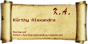 Kürthy Alexandra névjegykártya