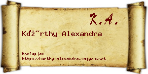 Kürthy Alexandra névjegykártya